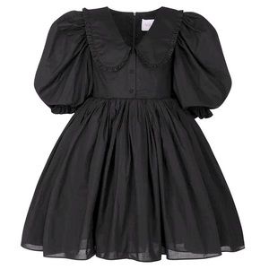 🌟 NWT Selkie cottage Mary Jane in black puff mini dress XXS 🌟